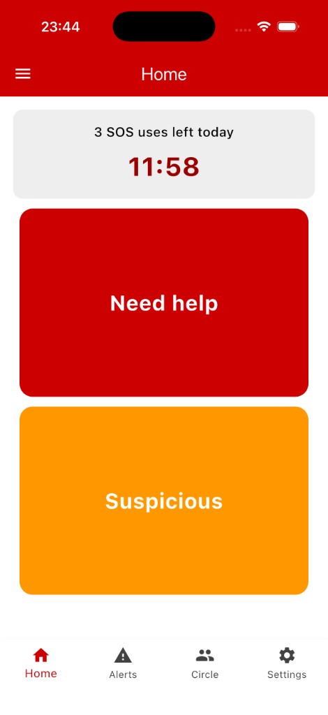 SafeCircle app screenshot